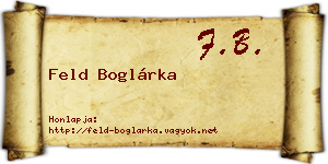 Feld Boglárka névjegykártya